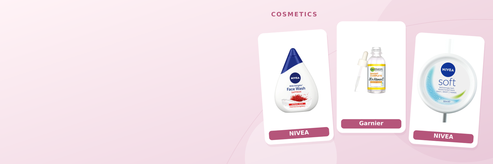 NIVEA Milk Delights Saffron Face Wash, 100 ml, Garnier Bright Complete Vitamin C Booster Serum, 30 ml, NIVEA Soft Light Moisturising Cream, 50 ml