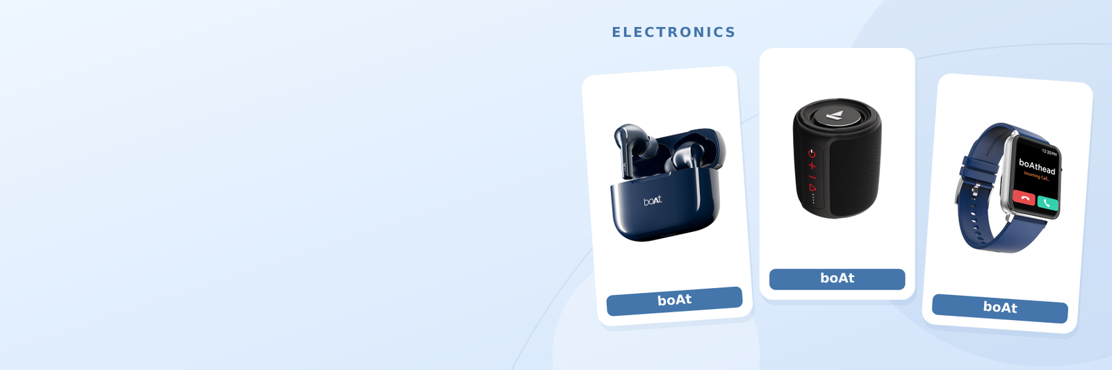 boAt Airdopes 161 True Wireless Earbuds - Cool Sapphire, boAt Stone 352 Bluetooth Speaker - Black, boAt Wave Call Bluetooth Calling Smartwatch - Blue