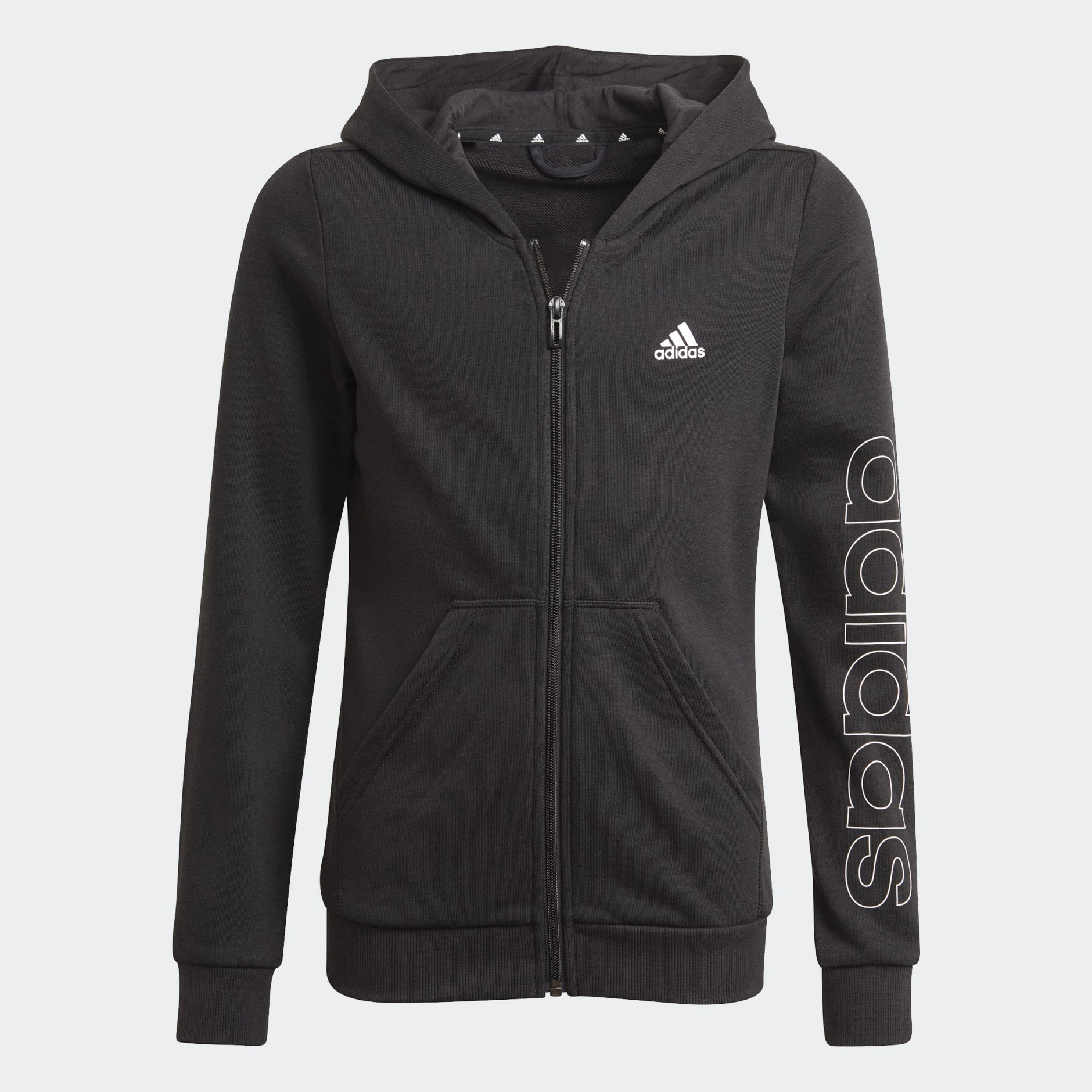 adidas Essentials Full-Zip Hoodie - Black, GN4050