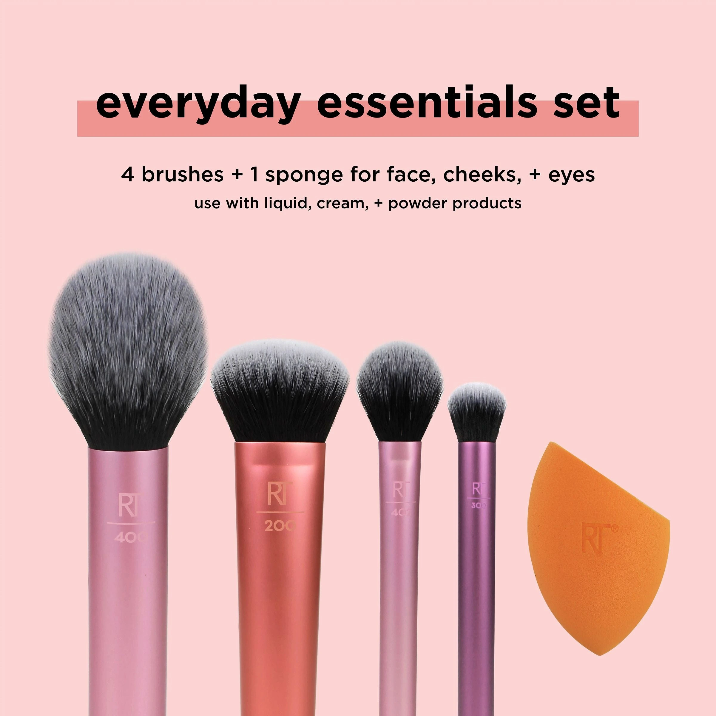 Real Techniques Everyday Essentials Brush & Sponge Set - 5 Pieces