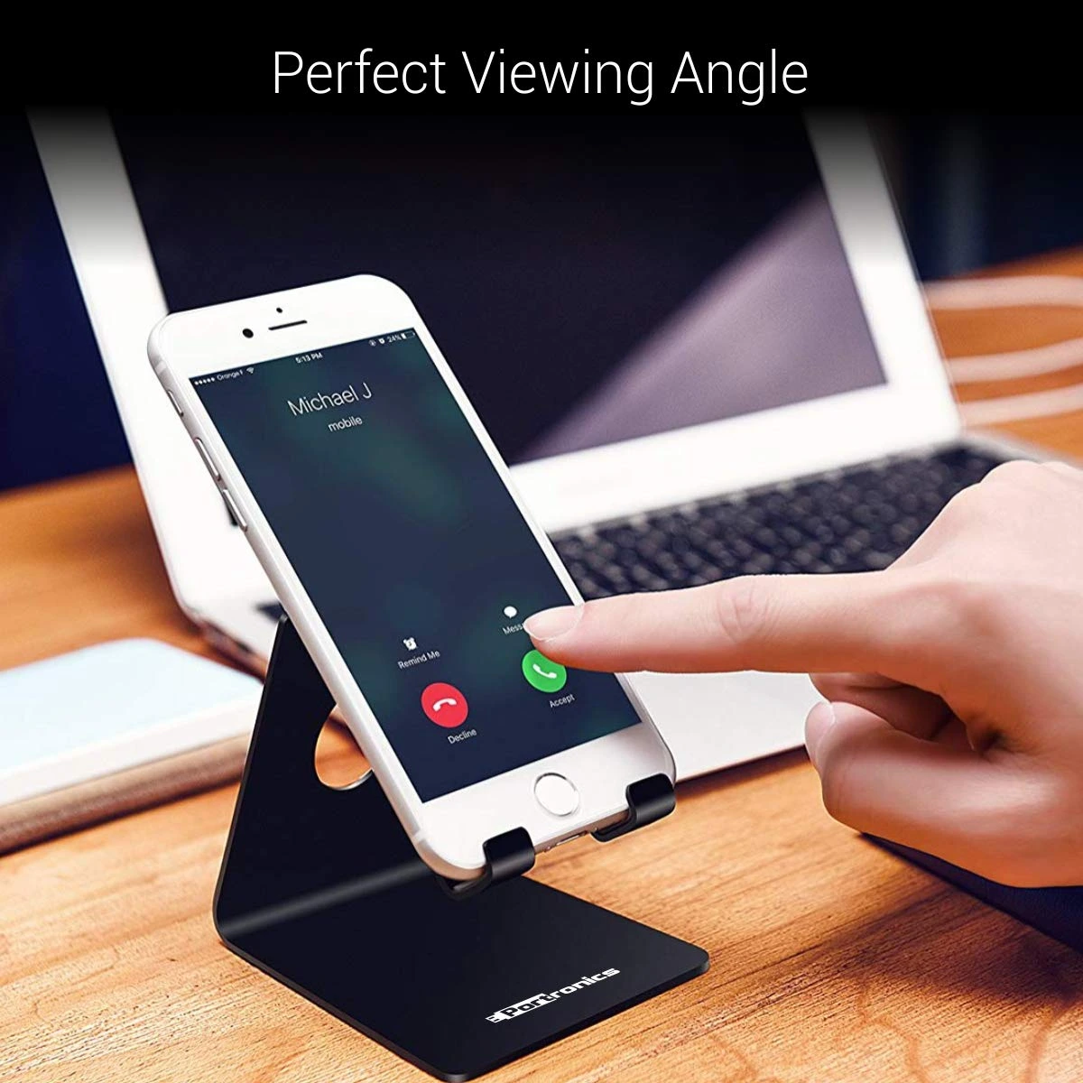 Portronics Modesk Desktop Mobile Stand - Black, POR 122
