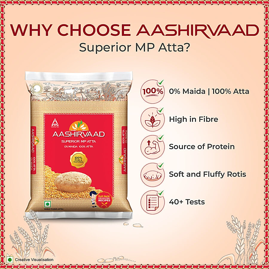 Aashirvaad Superior MP Whole Wheat Atta, 1 kg
